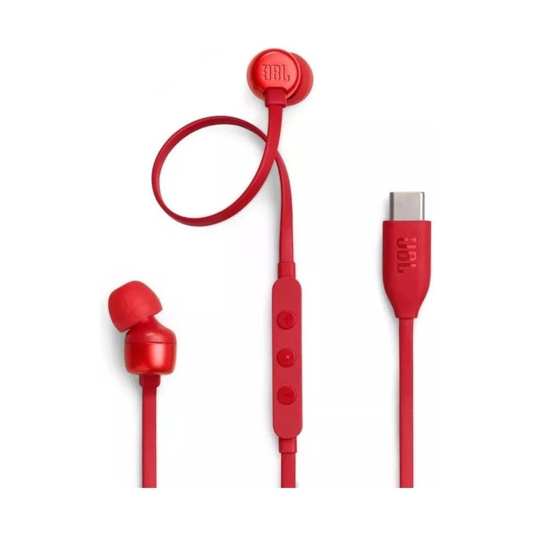 سماعات أذن داخلية JBL T310 WI-RED HI-RES - أحمر