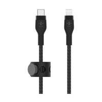 BELKIN BOOSTCHARGE PRO FLEX USB-C BRAIDED SILICONE CABLE WITH LIGHTNING CONNECTOR, 3M, BLACK