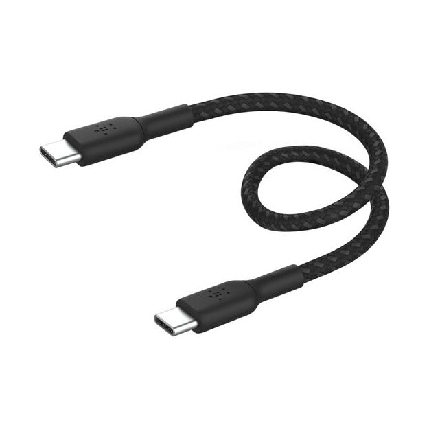 BELKIN BOOSTCHARGE USB-C TO USB-C BRAIDED CABLE, 0.15M, BLACK