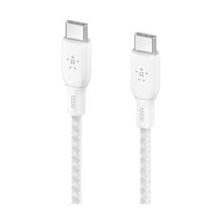 Belkin BOOST CHARGE 100w USB-C to USB-C Laptop Charging Cable Braided 3M White