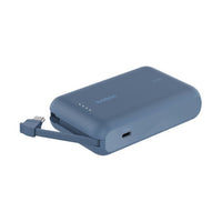 بنك الطاقة بيلكن بوست تشارج 10 آلاف، بتقنية توصيل الطاقة (PD) بقوة 20 واط مع كابل USB-C مدمج ومنفذ USB-C، أزرق