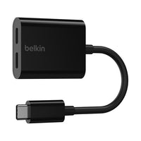محول بيلكن كونيكت للصوت والشحن USB-C، يدعم الشحن السريع حتى 60 واط - أسود