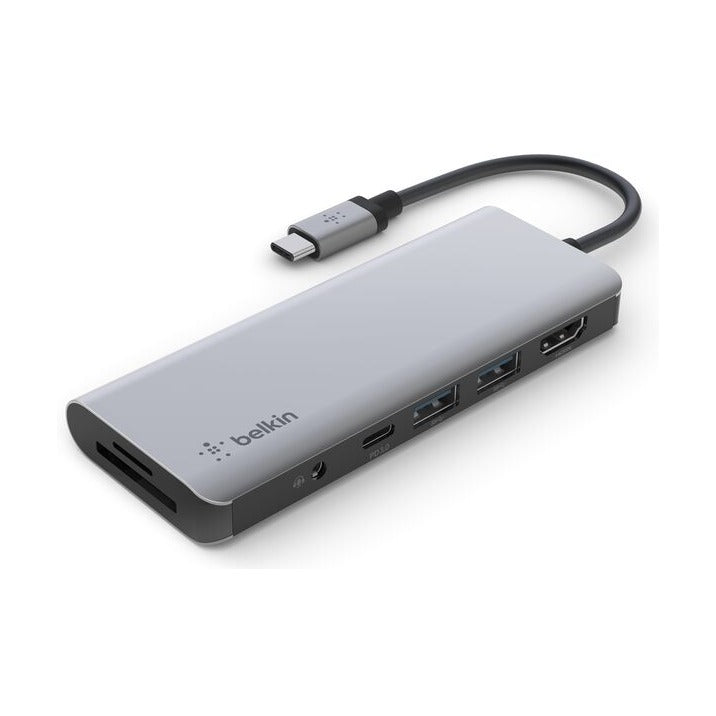 BELKIN USB-C 7-IN-1 MULTIPORT HUB ADAPTER SD 3.0 CARD READER MICRO SD CARD READER
