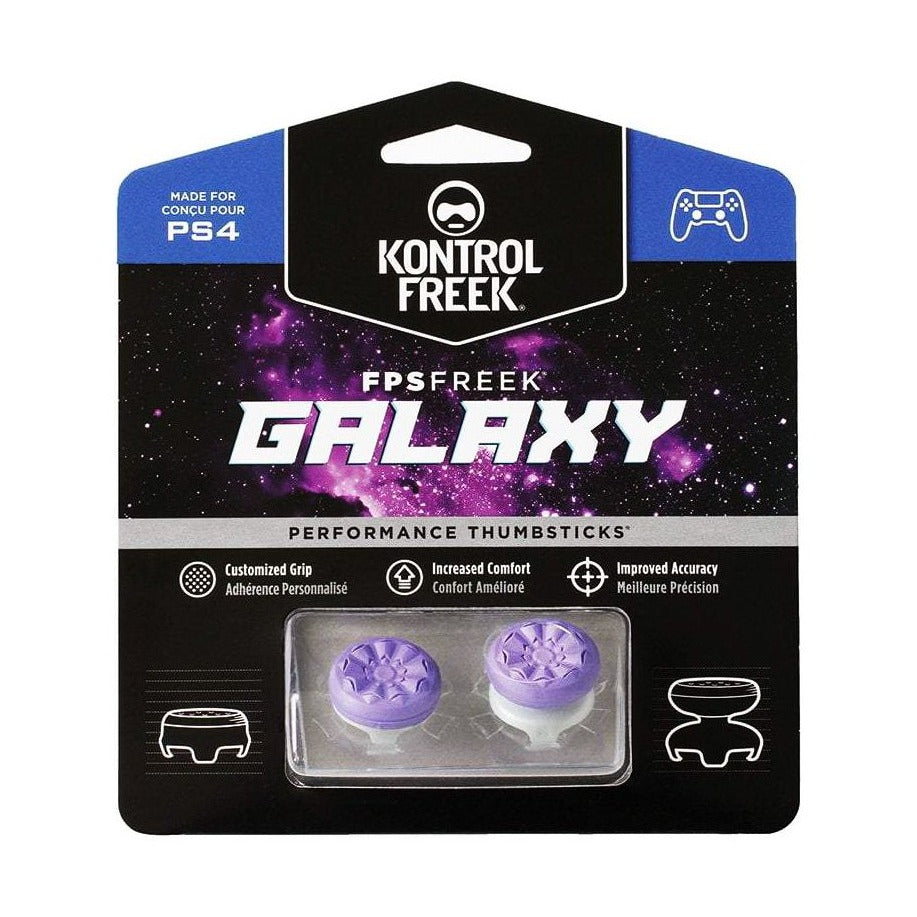 KontrolFreek FPS Freek Galaxy لجهاز بلاي ستيشن 4 وبلاي ستيشن 5 - أغطية عصا التحكم عالية الأداء - أرجواني