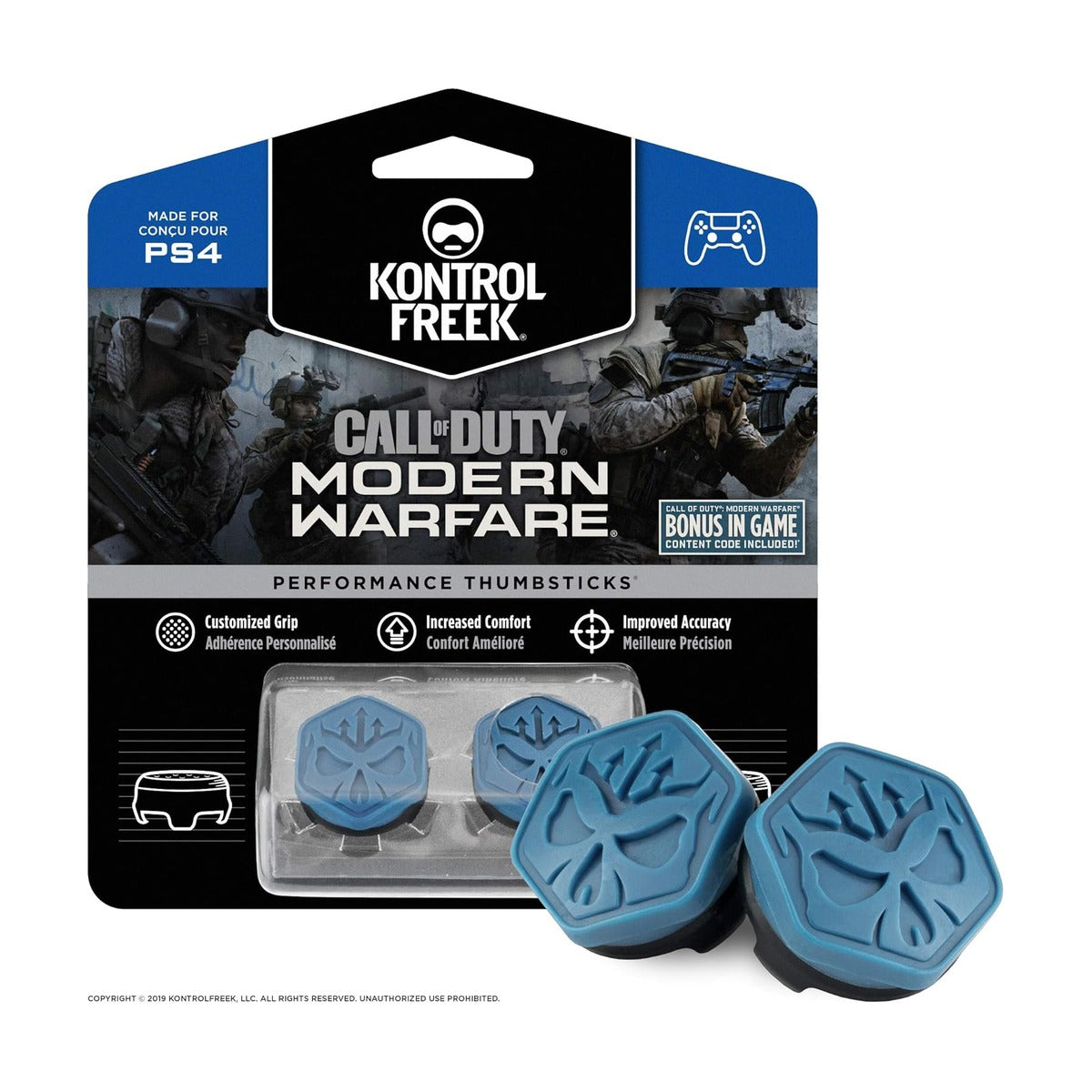 KontrolFreek Call of Duty Modern Warfare for PS4 and PS5 - Performance Thumbsticks - Blue