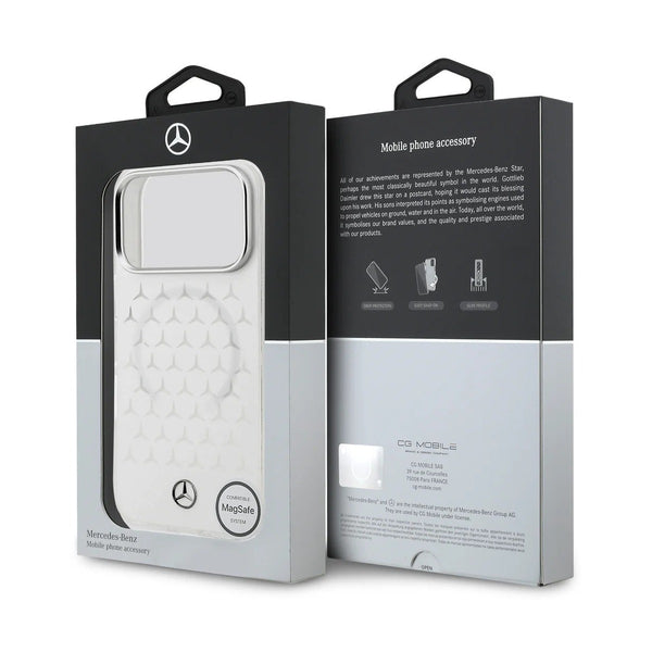 Mercedes-Benz iPhone 17 Pro HardCase MagSafe PC/TPU FROSTED W/ New Star Pattern - White