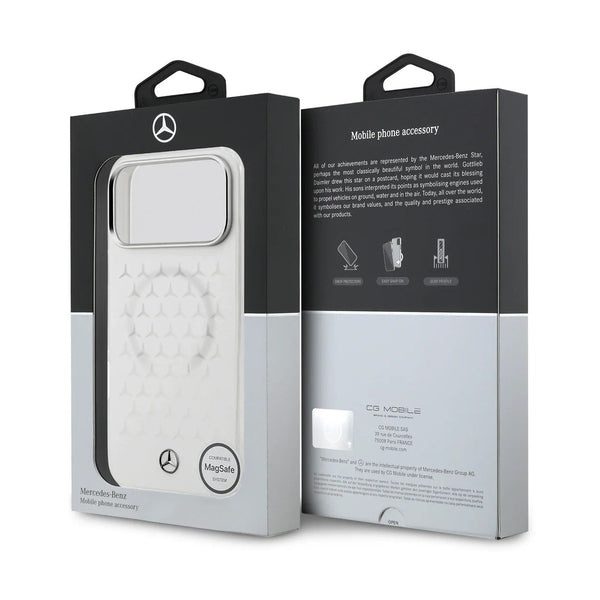 Mercedes-Benz iPhone 17 Pro Max HardCase MagSafe PC/TPU FROSTED W/ New Star Pattern - White