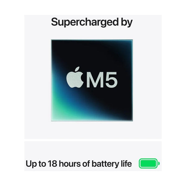 13-inch MacBook Air: Apple M5 chip with 10‑core CPU and 8‑core GPU, 16GB, 512GB SSD - Silver