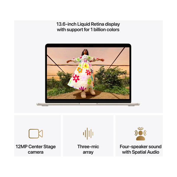 13-inch MacBook Air: Apple M5 chip with 10‑core CPU and 8‑core GPU, 16GB, 512GB SSD - Starlight