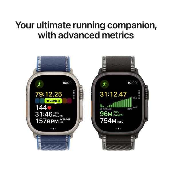 Apple Watch Ultra 3 GPS + Cellular 49mm Black Titanium Case with Black/Charcoal Trail Loop - M/L