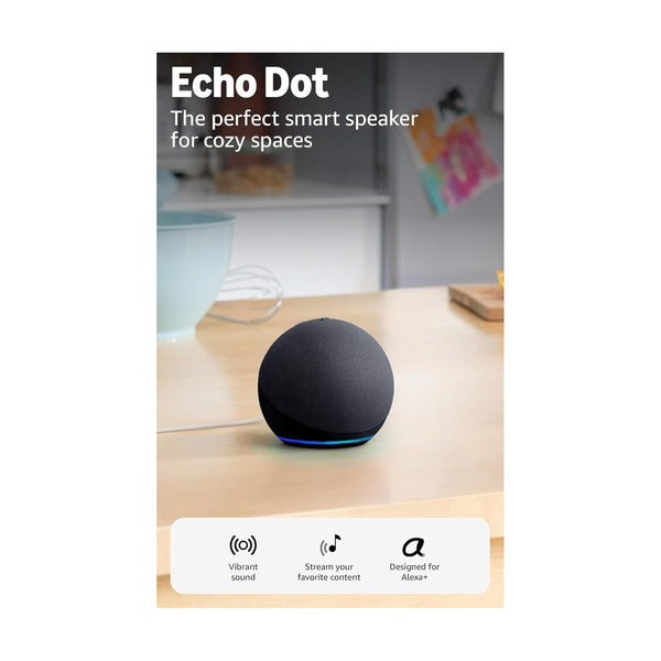 Amazon Echo Dot - Vibrant Sounding Speaker, Designed For Alexa+, Charcoal