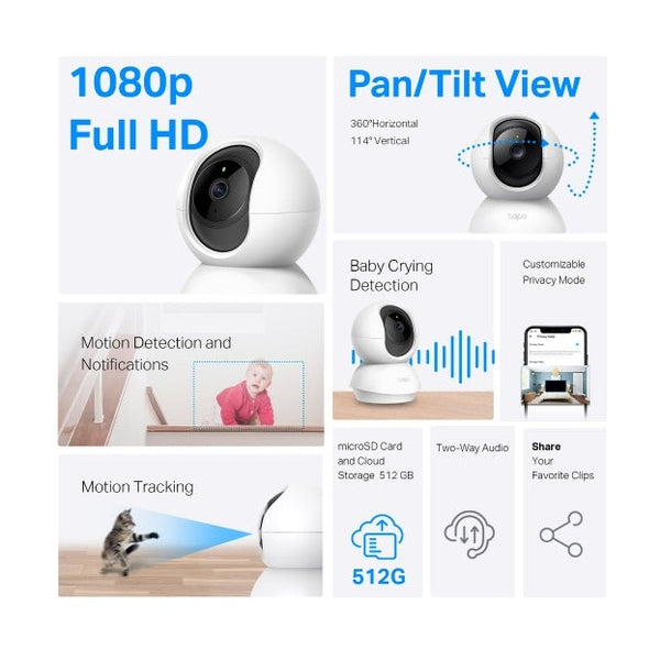 Tapo - Tapo C200 / Pan/Tilt Home Security Wi-Fi Camera
