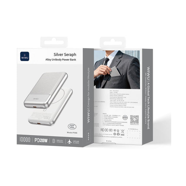 Wiwu - Pd20W Silver Seraph Alloy Unibody Power Bank Wi-P089 10000Mah