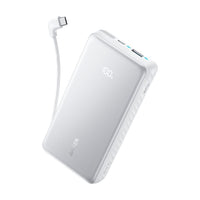 أنكر باور بانك Anker Zolo (20 ألف مللي أمبير، 22.5 واط، كابل USB-C مدمج) أبيض