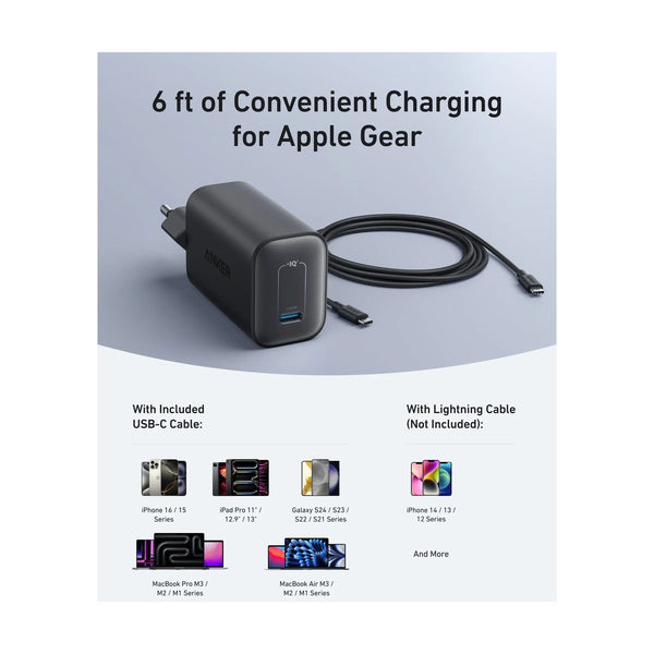 Anker Nano Charger ( 100W with 6ft 5A C-C cable) 1C Black