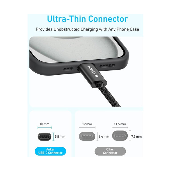 Anker Zolo USB C to USB C Cable, (240W)(1.8m/6ft)Black