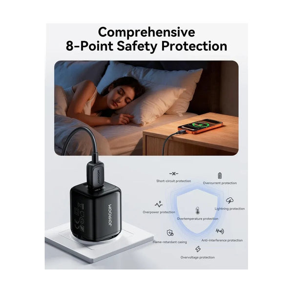 JOYROOM JR-TG7 33W Dual-Port Charger with 60W USB-C to USB-C 1m Cable - Black