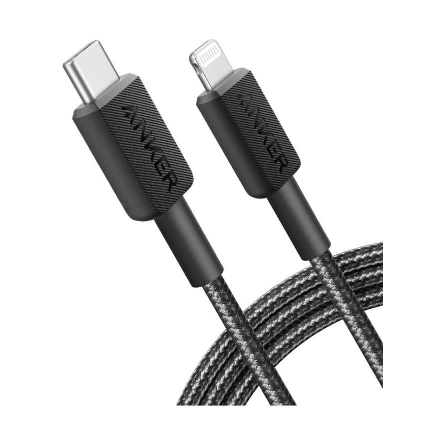 Anker - كابل USB-C إلى Lightning بطول 6 أقدام مجدول (أسود)