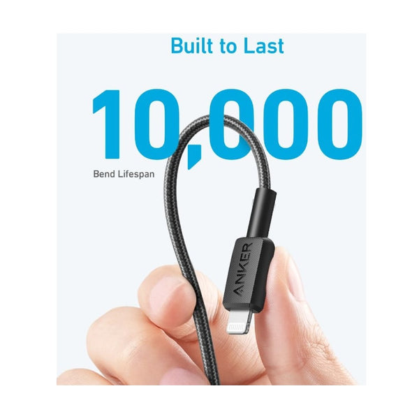 Anker - 322 Usb-C To Lightning Cable (6Ft Braided) Black