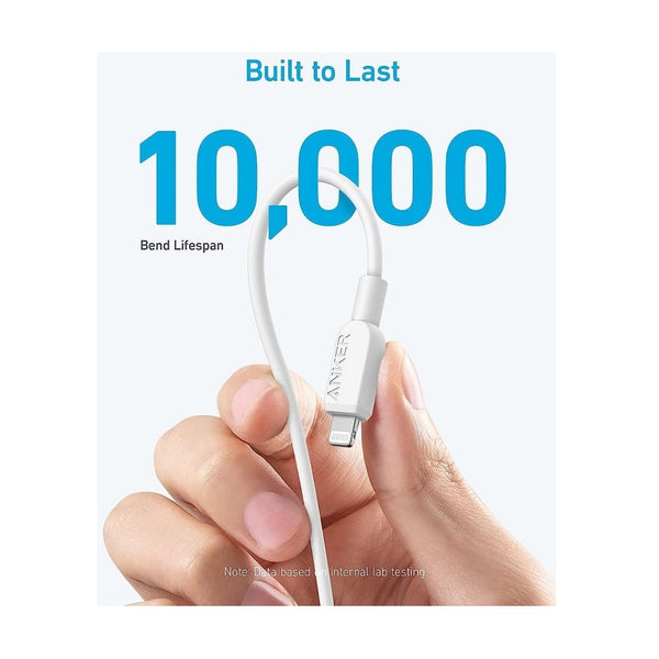 Anker - 322 Usb-C To Lightning Cable (6Ft Braided) White