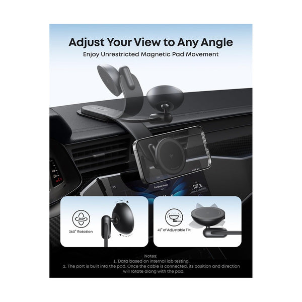 Anker - Maggo Magnetic Car Mount With Alloy Bracket Black