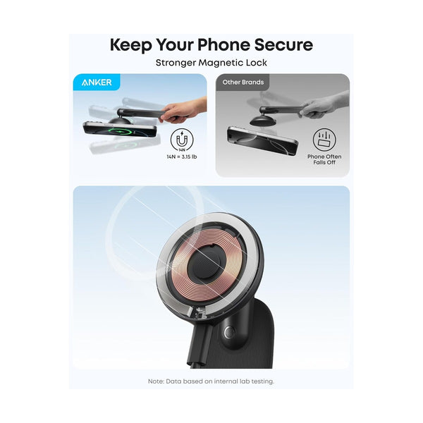 Anker - Maggo Magnetic Car Mount With Alloy Bracket Black