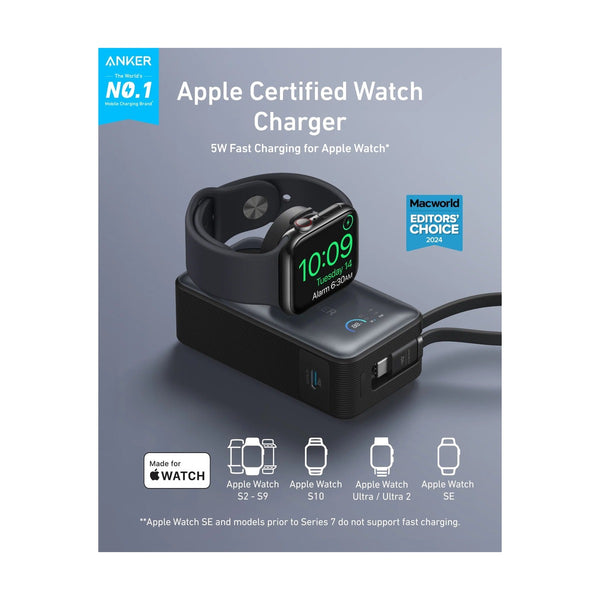 Anker - Maggo Power Bank (10K, 35W, For Apple Watch) Black