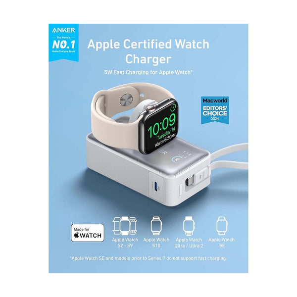 Anker - Maggo Power Bank (10K, 35W, For Apple Watch) White