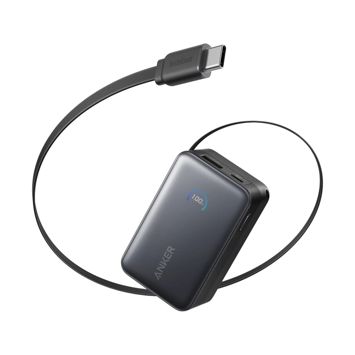 Anker - Nano Power Bank (10K, 45W, Built-In Retractable Usb-C Cable) Black