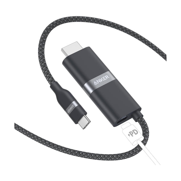 Anker - Nano Usb-C To Hdmi Cable (6 Ft, 4K, Braided) Black
