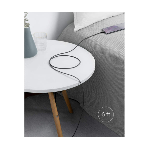 Anker - Nylon Usb-C To Usb-C 2.0 Cable 3.3Ft Black