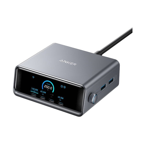 Anker - Prime 250W Gan Desktop Charger (6 Ports) Silver