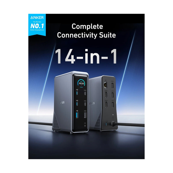 Anker - Prime Charging Docking Station (14-In-1, Dual Display, 160W)