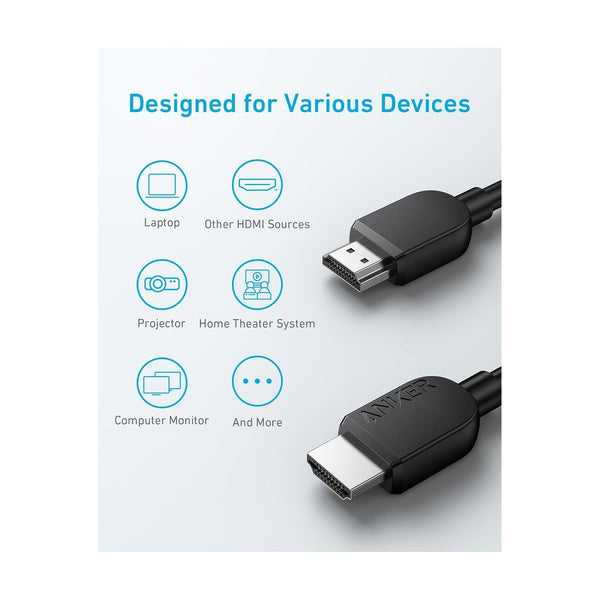 Anker HDMI Cable (6 ft, 8K) Black