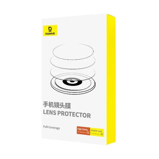 Baseus Crystal Series Hd Full-Frame Lens Protector For Ip 16/16 Plus, Clear (Pack Of 2 With 2 Cleaning Kits)