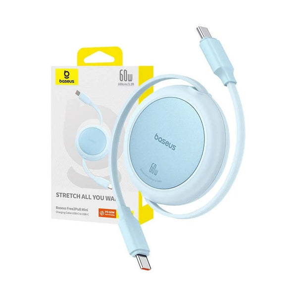 Baseus Free2Pull Mini Charging Cable Usb-C To Usb- C 60W 1M Galaxy Blue