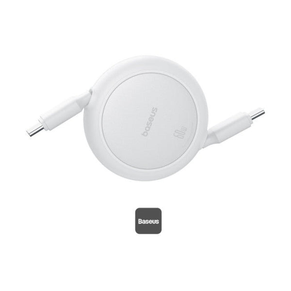 Baseus Free2Pull Mini Charging Cable Usb-C To Usb- C 60W 1M Moon White
