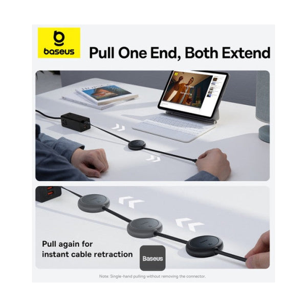 Baseus Free2Pull Mini Charging Cable Usb-C To Usb-C 60W 1M Cluster Black