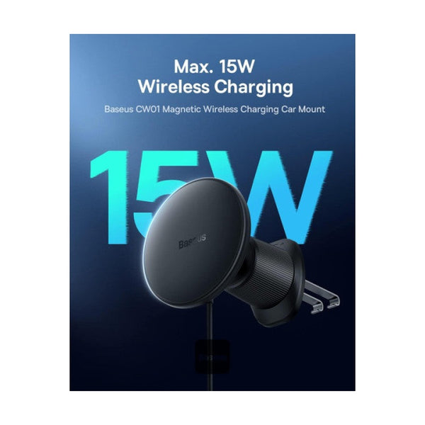 Baseus Magnetic Wireless Charging Car Mount 40W (Wireless Charging 15W+Tpye-C 25W) Cluster Black