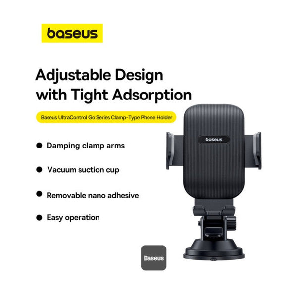 Baseus Ultracontrol Go Series Clamp-Type Phone Holder (Suction Cup Version) Cluster Black