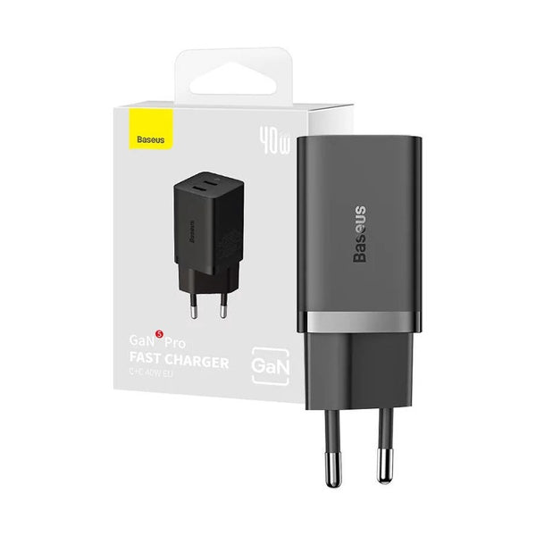 Baseus - Os-Baseus Gan5 Pro Fast Charger C+C 40W Eu Black