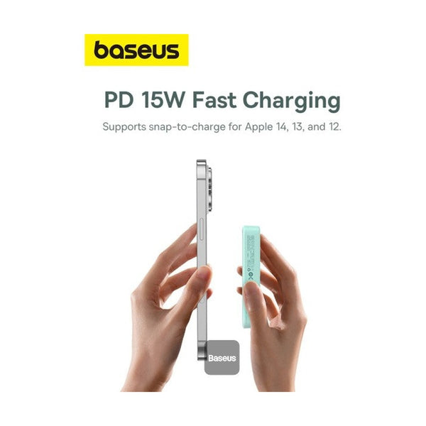 Baseus - Os-Baseus Magpro Magnetic Bracket Wireless Fast-Charging Power Bank 5000Mah 20W Peppermint Blue