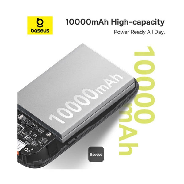 Baseus - Os-Baseus Qpow 2 Digital Display Fast-Charging Power Bank With 2 Built-In Type-C Cable 10000Mah 30W Galaxy Blue