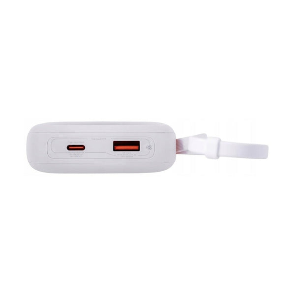 Baseus - Os-Baseus Qpow 2 Digital Display Fast-Charging Power Bank With 2 Built-In Type-C Cable 10000Mah 30W Moon White