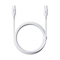 كابل Baseus Silky من USB-C إلى USB-C بقوة 100 واط وطول 2 متر، لون أبيض قمري - سيليكون