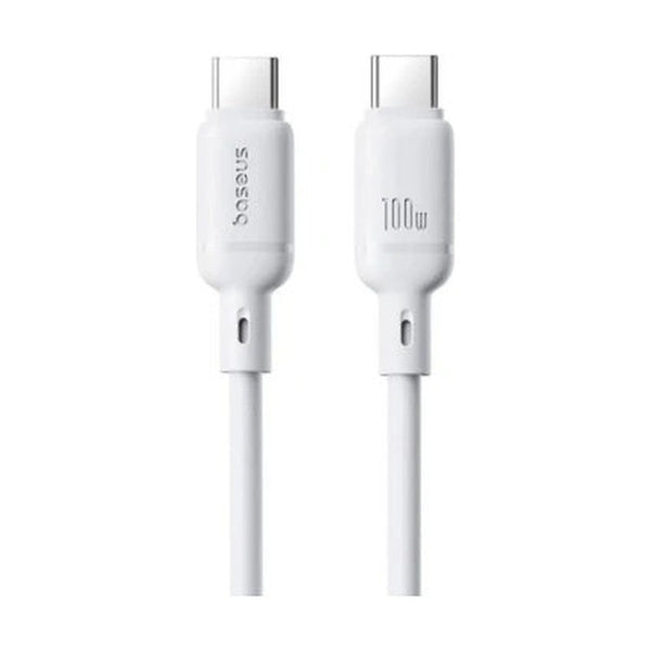 Baseus - Os-Baseus Silky Series Fast Charging Cable Type-C To Type-C 100W 2M Moon White