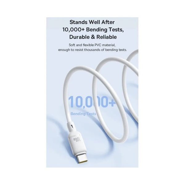 Baseus - Os-Baseus Silky Series Fast Charging Cable Type-C To Type-C 100W 2M Moon White