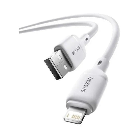 Baseus - Os-Baseus Silky Series Fast Charging Cable Usb To Ip 2.4A 1M Moon White