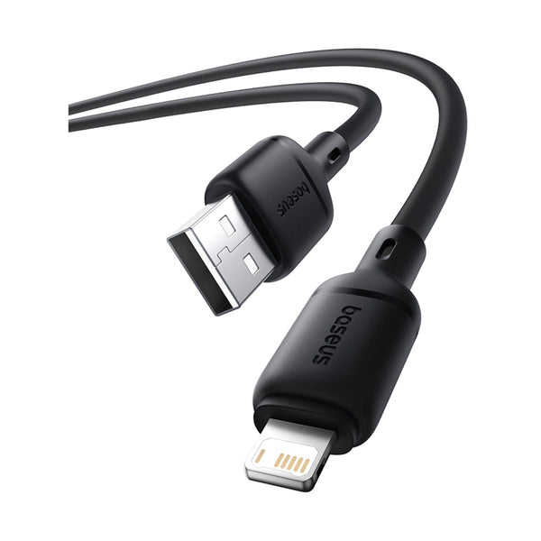 Baseus - Os-Baseus Silky Series Fast Charging Cable Usb To Ip 2.4A 2M Cluster Black