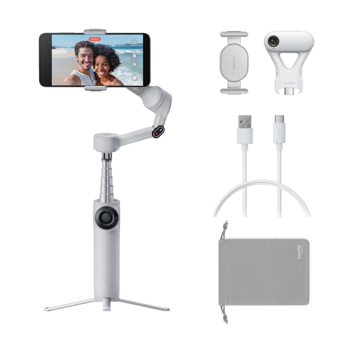 INSTA-HANDHELD GIMBALS - FLOW 2 PLUS AI TRACKER - رمادي